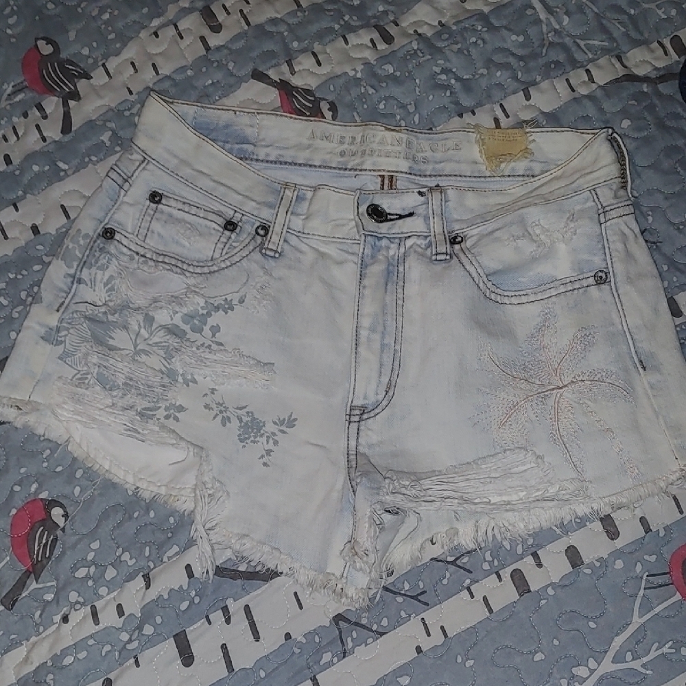 American Eagle Outfitters Women's Light Blue Denim Shorts